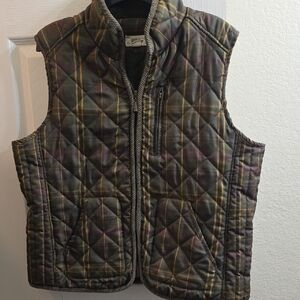 Style & Co. Olive Plaid Vest Size 2X